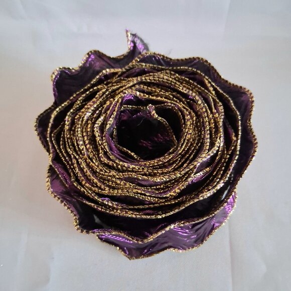 Lot of 3 Vintage Purple And Gold Ribbon Rolls - Picture 4 of 10